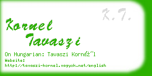 kornel tavaszi business card